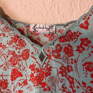 Free People Intimately blue & orange floral tank top